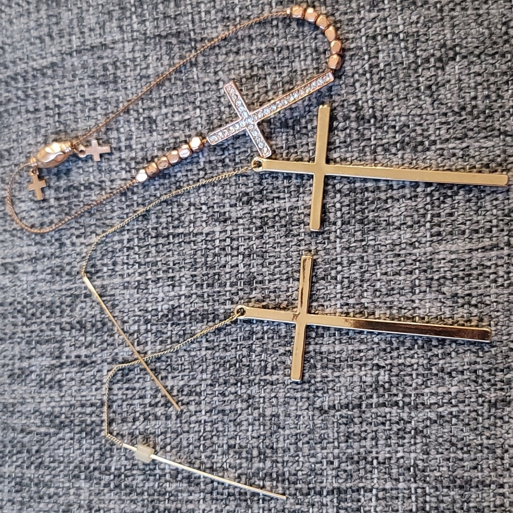 Cross Earring and Bracelet set